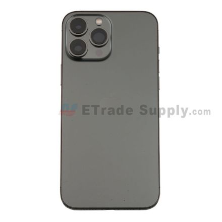 For Apple iPhone 13 Pro Max Rear Housing Assembly with Battery Door and Apple Logo Replacement - Graphite - Grade S+